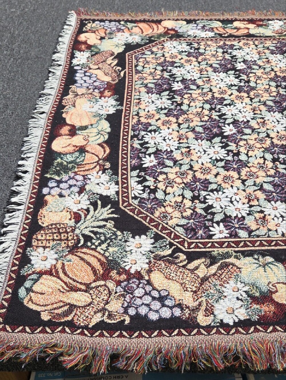 Floral Harvest Woven Throw / The Edith collection blanket/ throw 46" x 52" - Picture 6 of 7